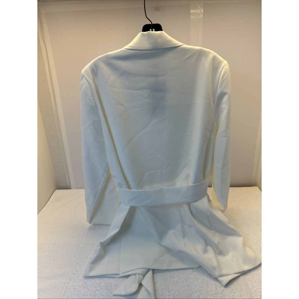 If Only Studio Wrap Jacket/Blazer Tuxedo Ivory Lined Women SZ 12 New w/Tags - Picture 4 of 8